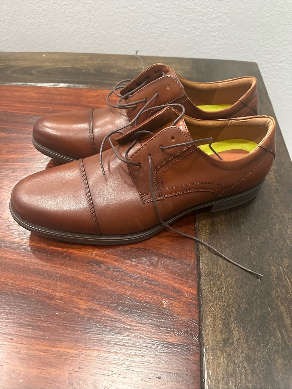 Florsheim Men's Midtown Cap Toe Oxford Cognac Leather Dress Shoes size 14